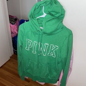 Victoria secret pull over hoodie size small green